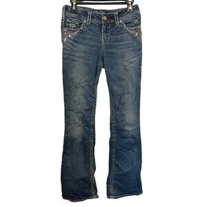 Silver Jeans Suki Mid-Rise Womens W26/L32 Indigo Bootcut Denim